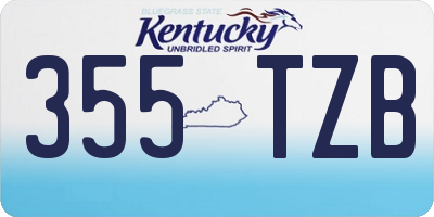 KY license plate 355TZB