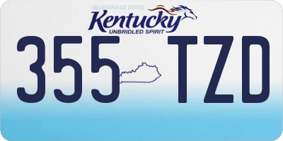 KY license plate 355TZD