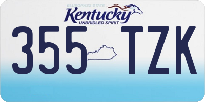 KY license plate 355TZK
