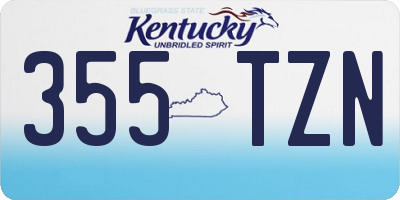 KY license plate 355TZN