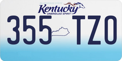 KY license plate 355TZO