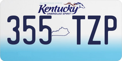 KY license plate 355TZP