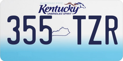 KY license plate 355TZR