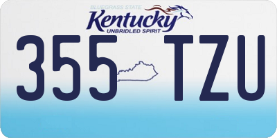 KY license plate 355TZU