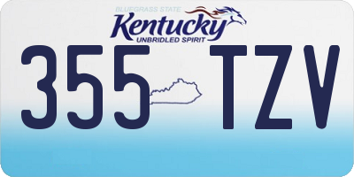 KY license plate 355TZV