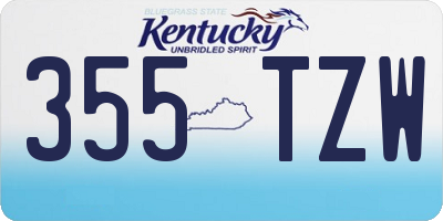 KY license plate 355TZW