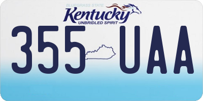 KY license plate 355UAA