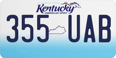 KY license plate 355UAB