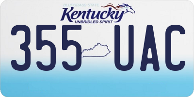 KY license plate 355UAC