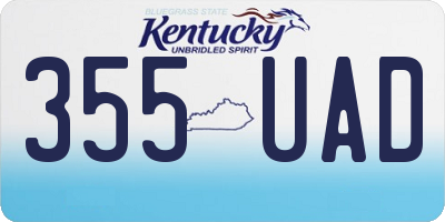 KY license plate 355UAD