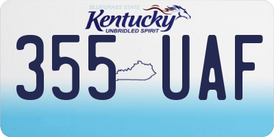 KY license plate 355UAF