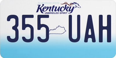 KY license plate 355UAH