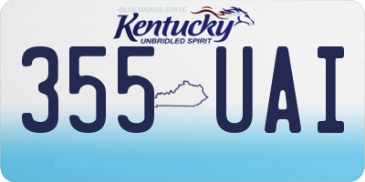 KY license plate 355UAI