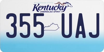 KY license plate 355UAJ