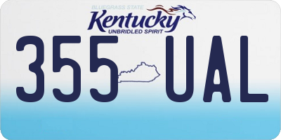 KY license plate 355UAL