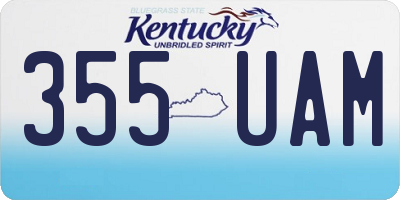 KY license plate 355UAM