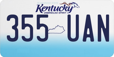 KY license plate 355UAN