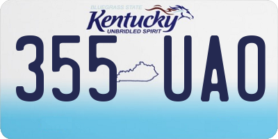 KY license plate 355UAO