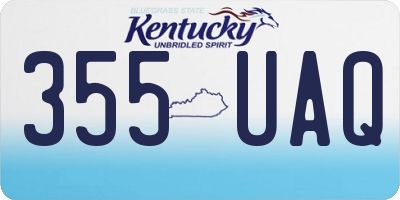 KY license plate 355UAQ
