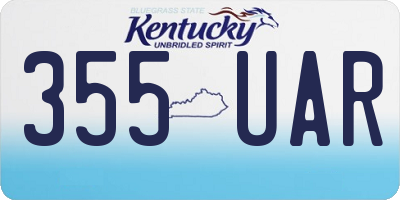 KY license plate 355UAR