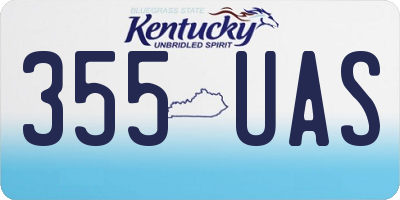 KY license plate 355UAS