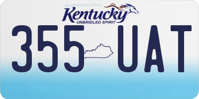 KY license plate 355UAT