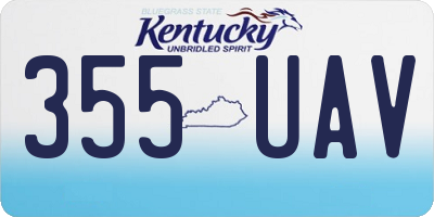 KY license plate 355UAV