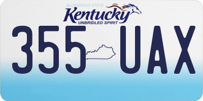 KY license plate 355UAX