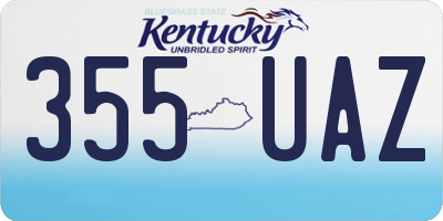 KY license plate 355UAZ