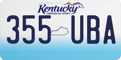 KY license plate 355UBA