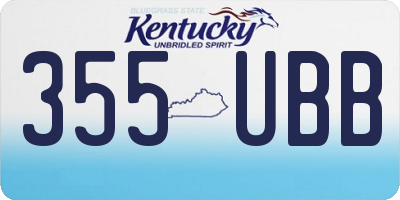 KY license plate 355UBB