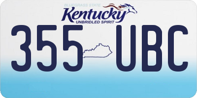 KY license plate 355UBC