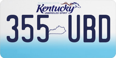 KY license plate 355UBD