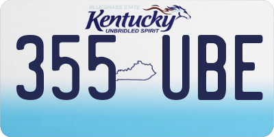 KY license plate 355UBE