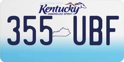 KY license plate 355UBF
