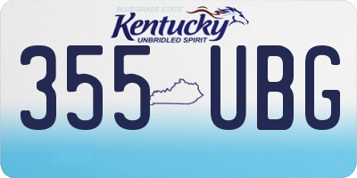 KY license plate 355UBG