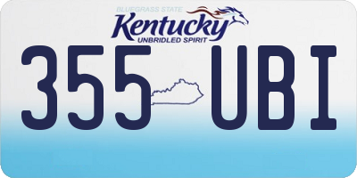 KY license plate 355UBI