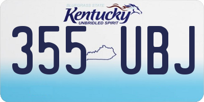 KY license plate 355UBJ