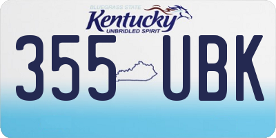 KY license plate 355UBK
