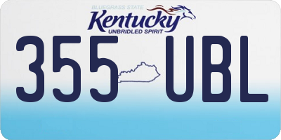 KY license plate 355UBL