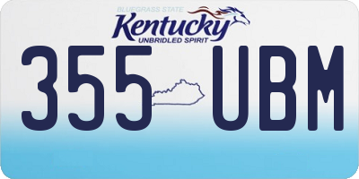 KY license plate 355UBM