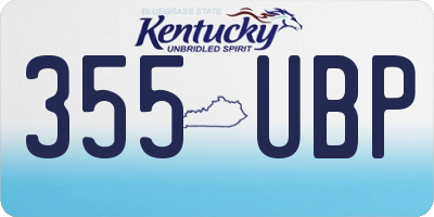 KY license plate 355UBP