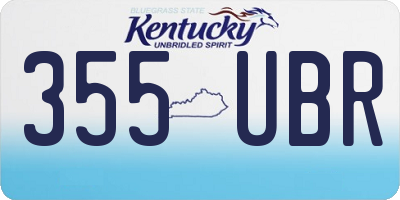 KY license plate 355UBR