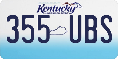 KY license plate 355UBS