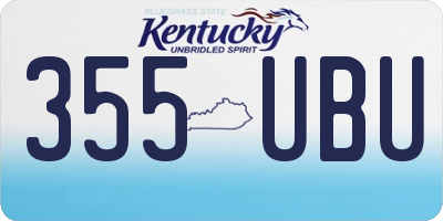 KY license plate 355UBU