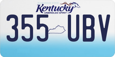 KY license plate 355UBV