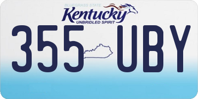 KY license plate 355UBY