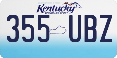 KY license plate 355UBZ