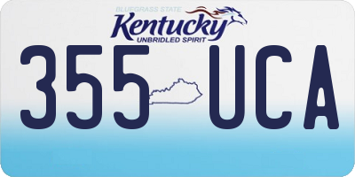 KY license plate 355UCA