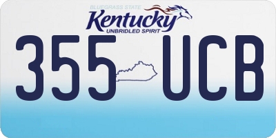 KY license plate 355UCB